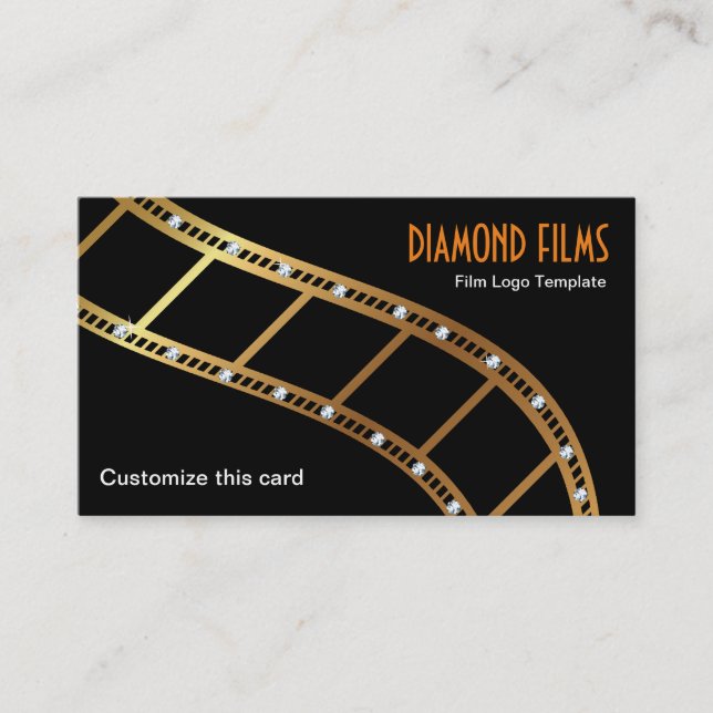 Film Business Card Design Metallischer Gold Film S Visitenkarte (Vorderseite)