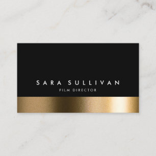 Film Director Bold Black Gold Business Card Visitenkarte