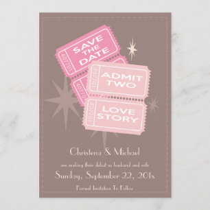 Film etikettiert Save the Date Karte (Brown)