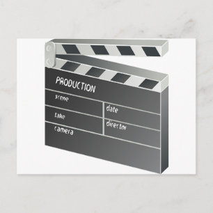 Film-Film-Film-Film-Bild von Clapper-Board Postkarte