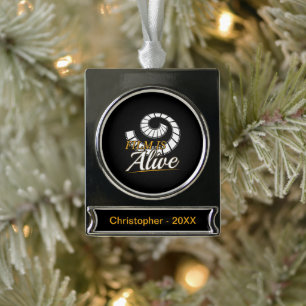 Film Fotografie - Film ist Live Fotograf Banner-Ornament Silber