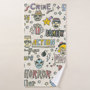 Film Genres. Fernsehshows, Serie Funny Doodle vint Badehandtuch