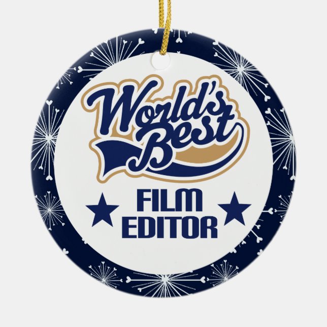 Film-Herausgeber-Geschenk-Verzierung Keramik Ornament (Vorne)