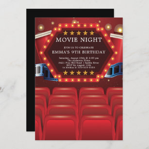 Film-Nachtgeburtstags-Party Einladungen
