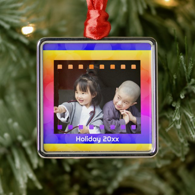 Film Negatives Foto mit benutzerdefiniertem Textja Ornament Aus Metall (Baum)