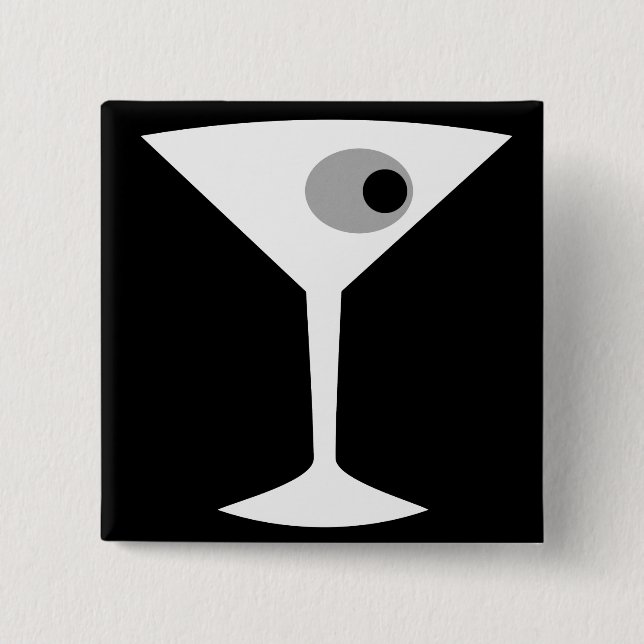 Film Noir Martini-Glasknopf Button (Vorderseite)