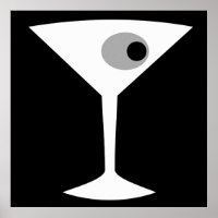 Film Noir Martini Glasposter