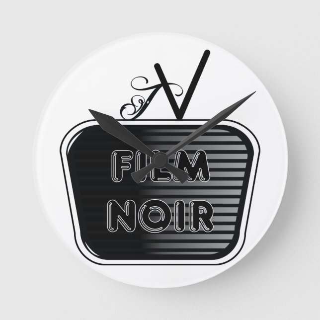 Film Noir Runde Wanduhr (Vorderseite)