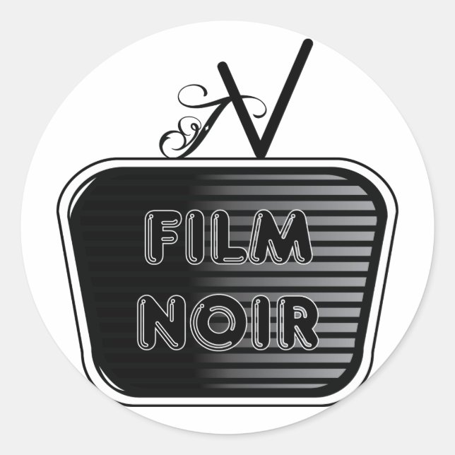 Film Noir Runder Aufkleber (Vorderseite)