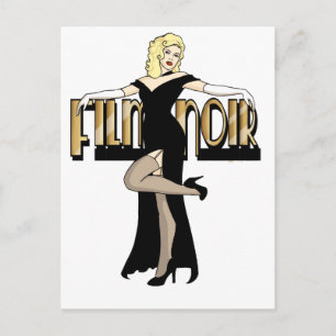 Film Noir Silver Screen Pinup Postkarte