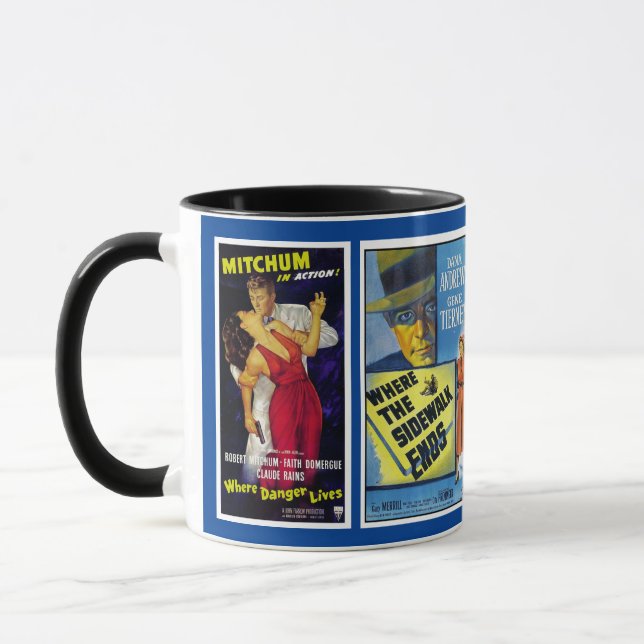 Film Noir Vintag Movie Poster Tasse (Links)