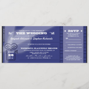Film-Premieren-Hochzeitstickets Einladungen