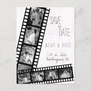 Film Rustic Modern Foto Save-the-Date-Postkarte Postkarte