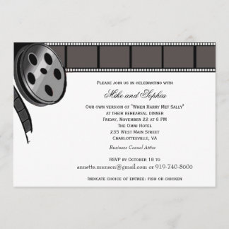 Film-Spule in der Schwarzweiss-Party Einladung