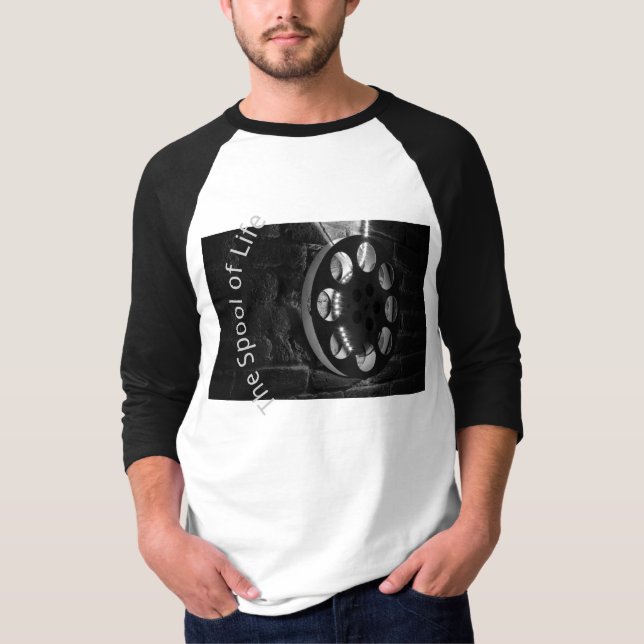 Film-Spulen-grundlegender 3/4 HülseRaglan (Männer) T-Shirt (Vorderseite)