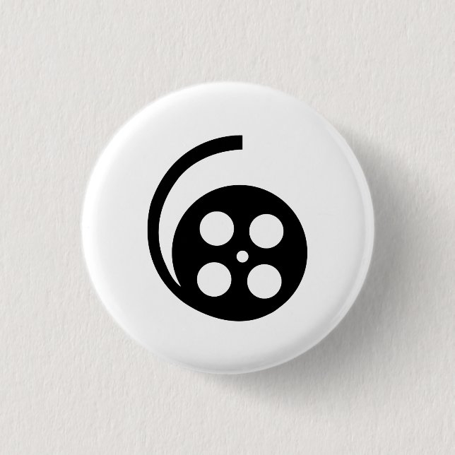 Film-Spulen-Piktogramm-Knopf Button (Vorderseite)