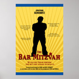 Film Star Bar Mitzvah Poster Yellow Blue