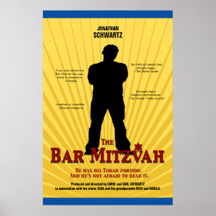 Film Star Bar Mitzvah Poster Yellow Blue