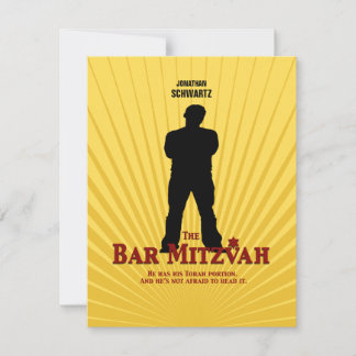 Film Star Bar Mitzvah Reply UAWG Yellow Blue RSVP Karte