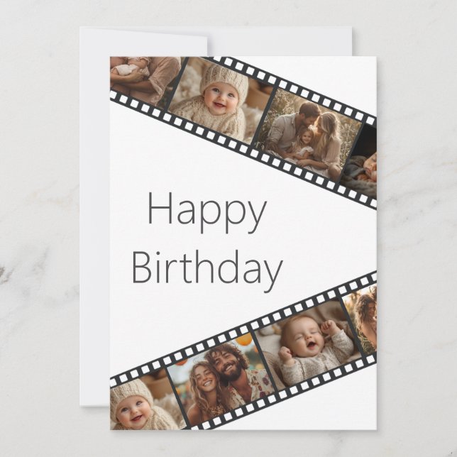 Film Strip Foto Happy Birthday Card Einladung (Vorderseite)