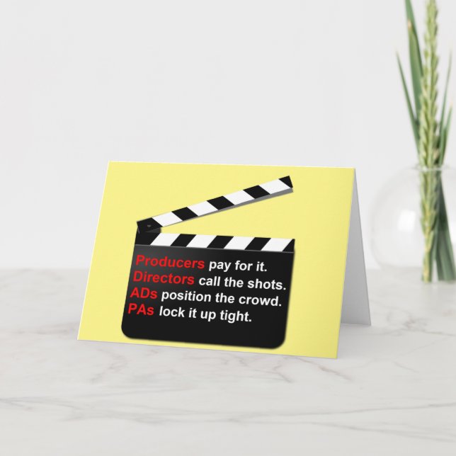 Film und Film Crew auf dem Weg für neue Ideen? Karte (Vorderseite)