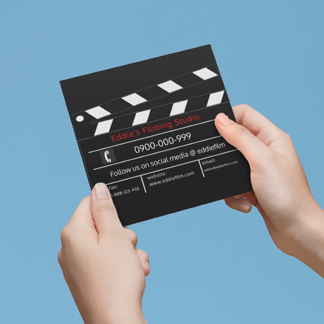 Film- und Videomaterial von Clapperboard Quadratische Visitenkarte (Von Creator hochgeladen)