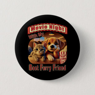 Filmabend - Beste Furry Friend - Niedliche Katze & Button