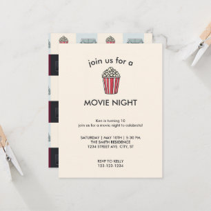 Filmabend Geburtstagsparty Einladung