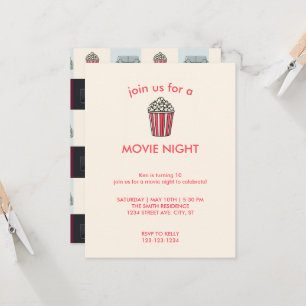 Filmabend Geburtstagsparty Einladung