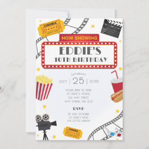 Filmabend Geburtstagsparty Einladung Kino