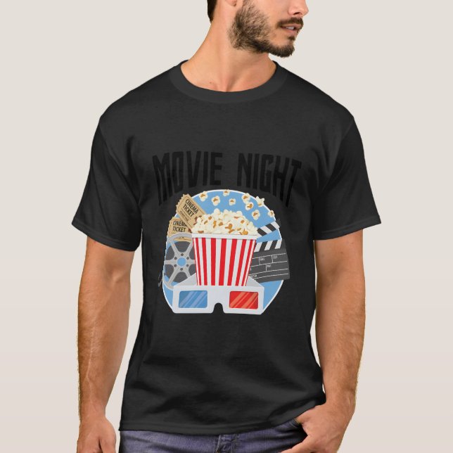 Filmabend Popcorn Theater Film Student T-Shirt (Vorderseite)