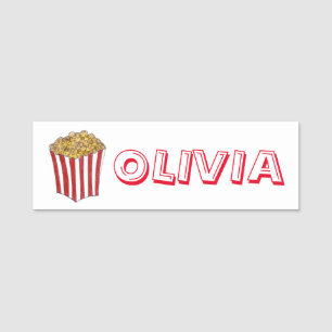 Filmabend Sleepover Popcorn Geburtstagsparty Namensschild