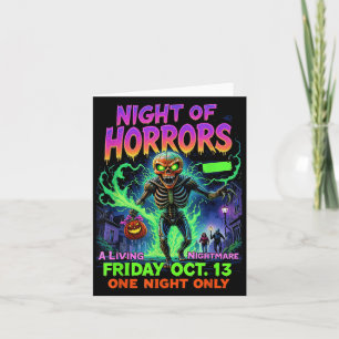 Filmcharter Beängstigend Movie Night Horrors 90er Karte