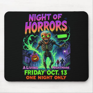 Filmcharter Beängstigend Movie Night Horrors 90er  Mousepad