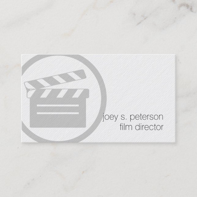 Filmdirektor Clapperboard Icon Film Fotografie Visitenkarte (Vorderseite)