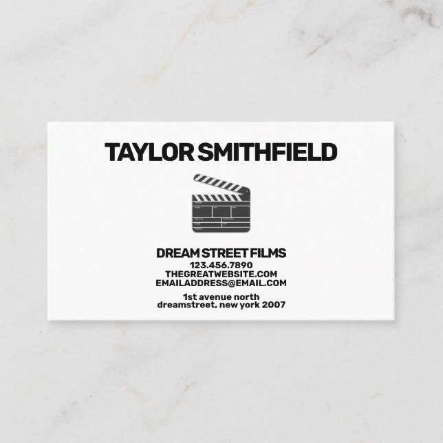  Filmdirektor Trendproduction Business Card Visitenkarte (Vorderseite)
