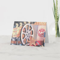 Filme, Popcorn, Film Grußkarte