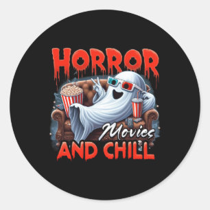Filme und Chill Spooky Ghost Movie Liebhaber Gesch Runder Aufkleber
