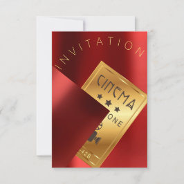 Filmfestival Filmfestival Metal Red Ruby Gold Einladung