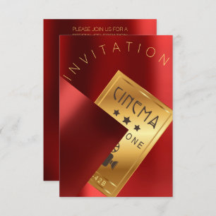 Filmfestival Filmfestival Metal Red Ruby Gold Einladung