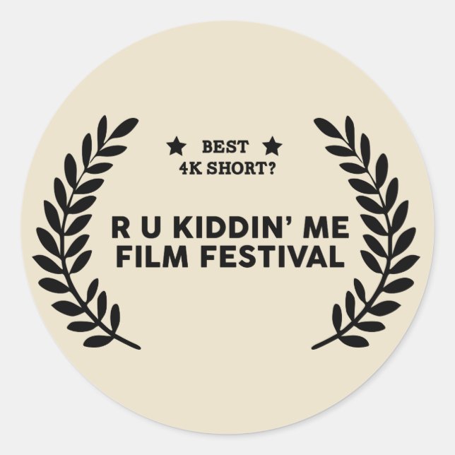 Filmfestival Gewinner: Beste 4K Kurz Runder Aufkleber (Vorderseite)