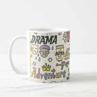 Filmgenres: Fernsehshows Doodle Set Kaffeetasse