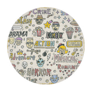 Filmgenres: Fernsehshows Doodle Set Schneidebrett