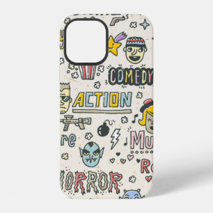 Filmgenres. TV-Shows, Serien Funny Doodle vintage iPhone 12 Hülle