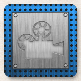 Filmkamera mit gepinseltem Metallaussehen Untersetzer