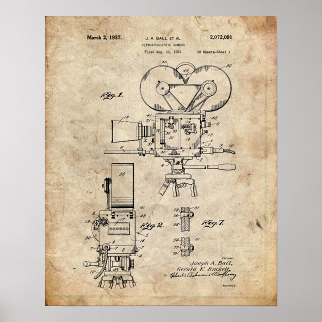 Filmkamera-Patent Poster (Vorne)