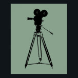 Filmkamera Pop Art Poster<br><div class="desc">Ein schlauer,  grün und schwarz Pop Poster mit einer Filmkamera auf einem Stativ. Ein Luddite-Genuss!</div>