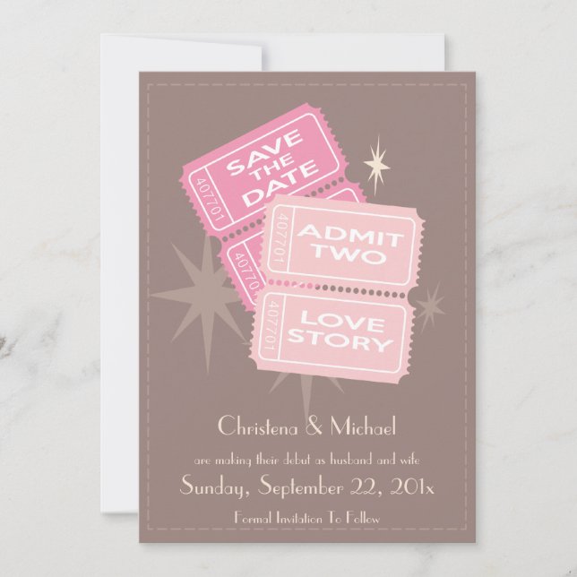 Filmkarten Save the Date (braun) (Vorderseite)