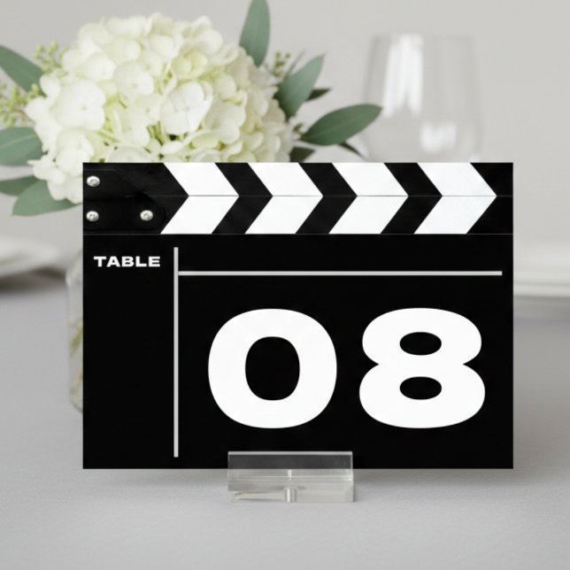 Filmklappe Hochzeit Tischnummer (Von Creator hochgeladen)
