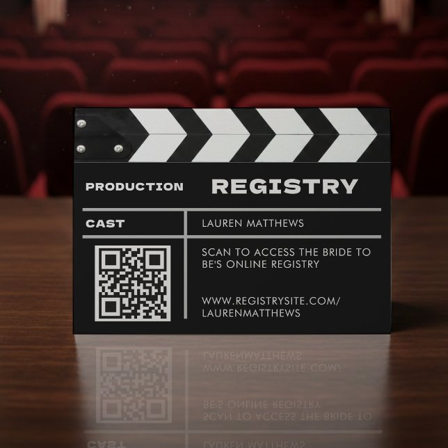Filmklappe QR-Code Hochzeitsregister Begleitkarte (Von Creator hochgeladen)